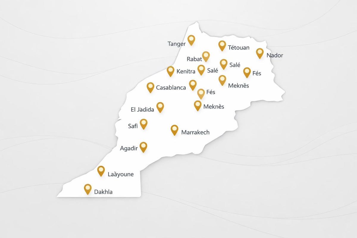 Morocco delivery map